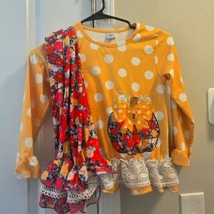 Yellow Polka Dot Pumpkin Top